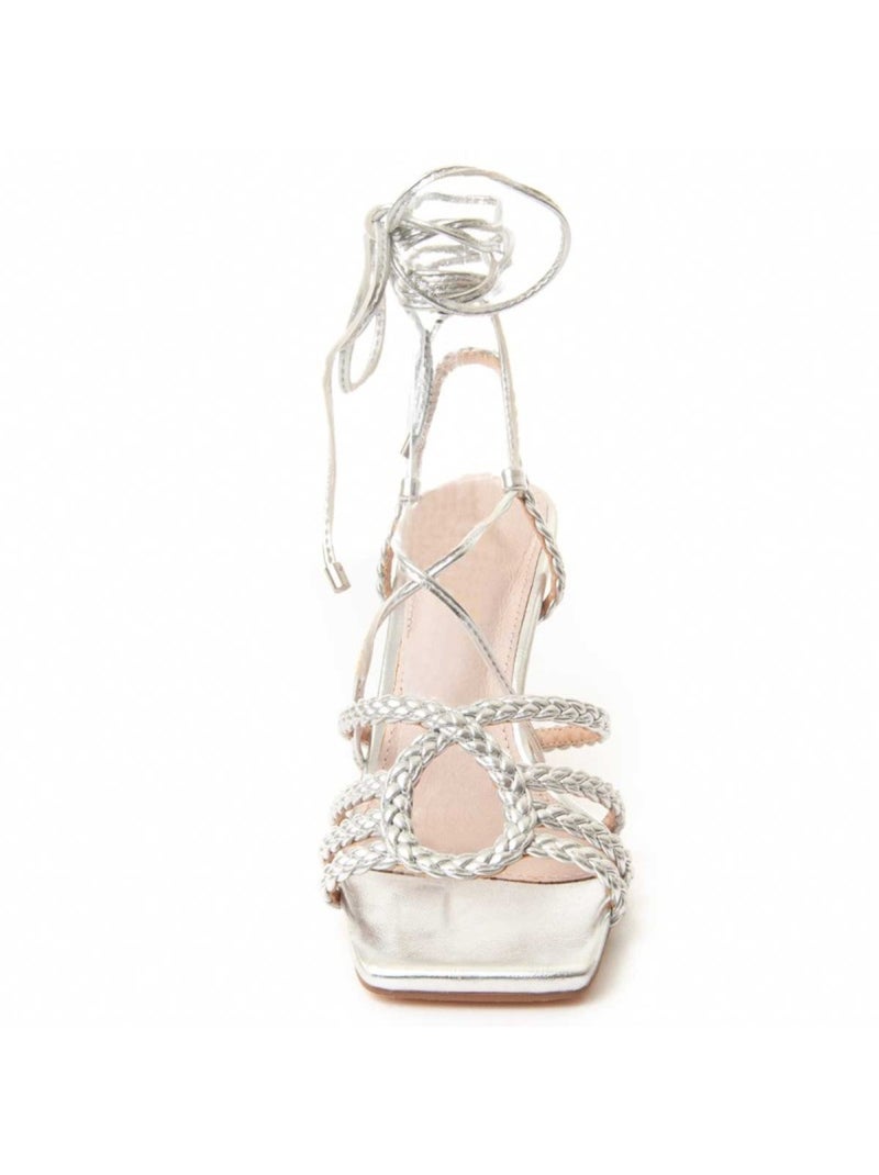 Sandalo Con Tacco Materiale Sintetico Montevita Argento - Kiabi