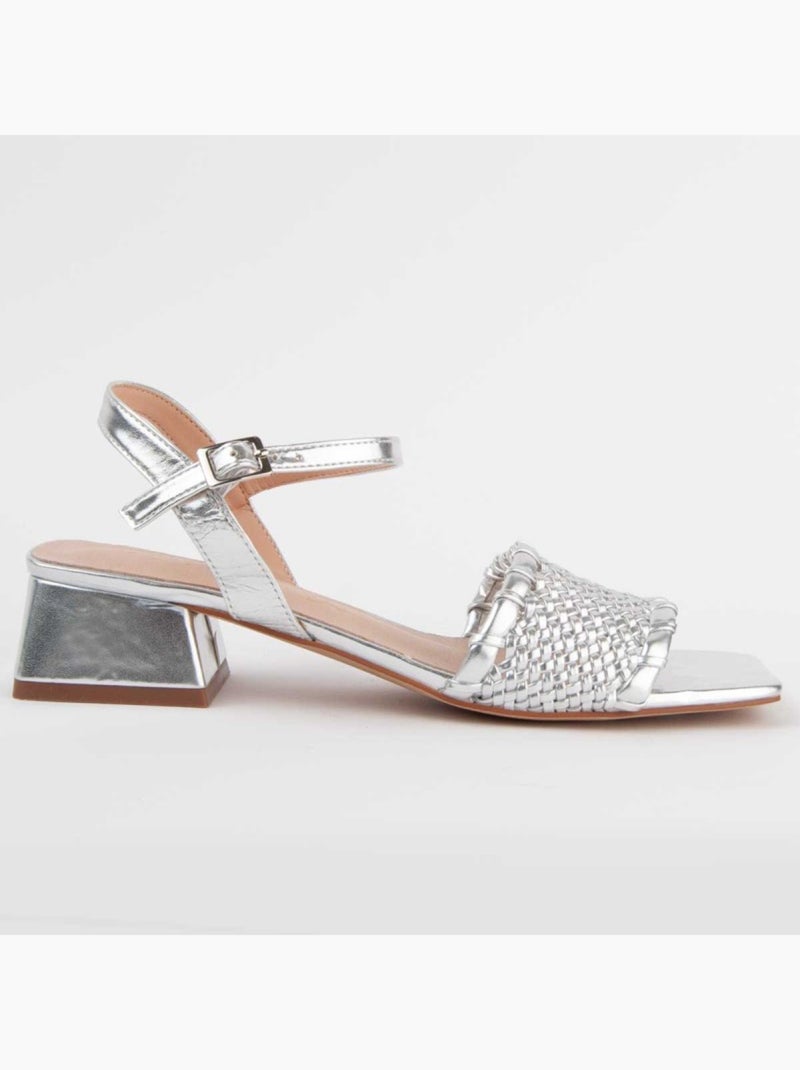 Sandalo Con Tacco Materiale Sintetico Montevita Argento - Kiabi