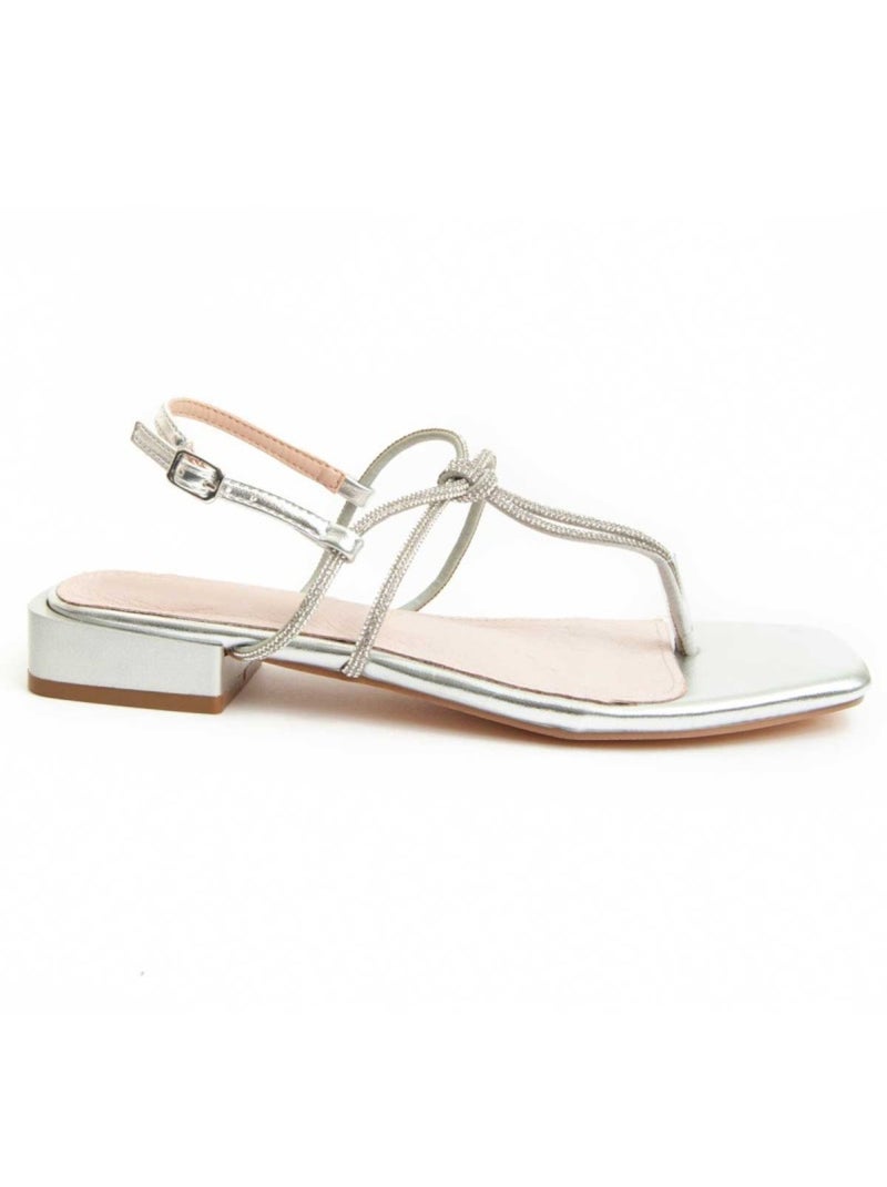 Sandalo Con Tacco Materiale Sintetico Montevita Argento - Kiabi