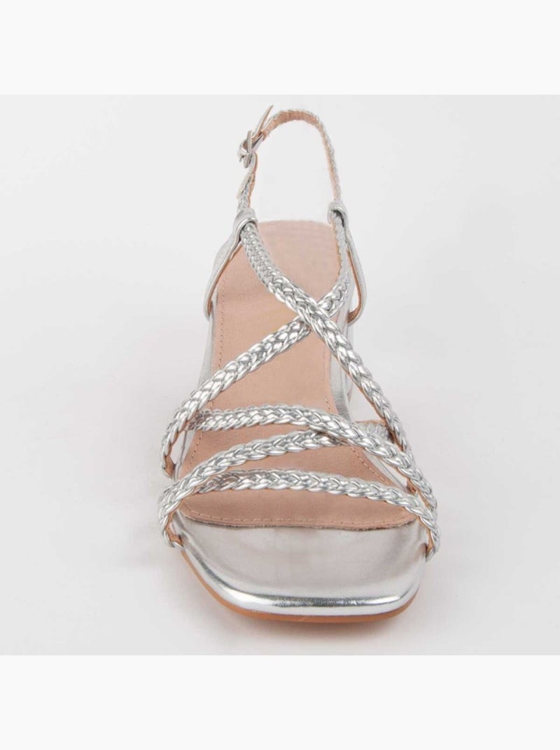 Sandalo Con Tacco Materiale Sintetico Montevita Argento - Kiabi