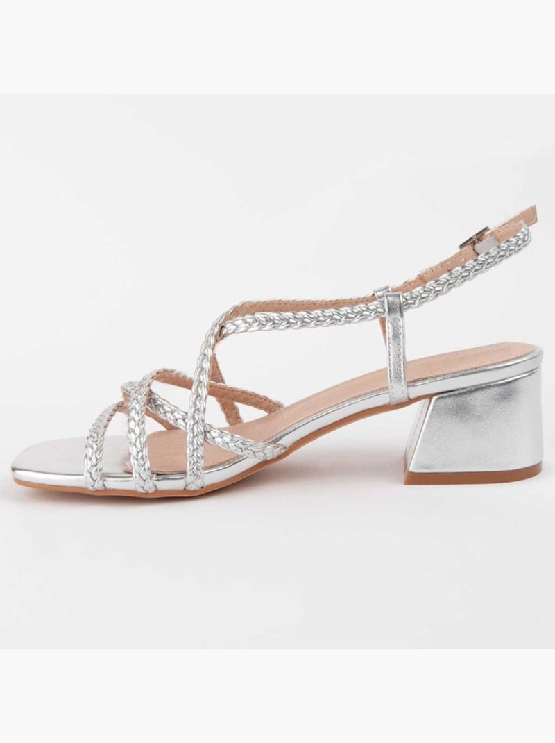 Sandalo Con Tacco Materiale Sintetico Montevita Argento - Kiabi