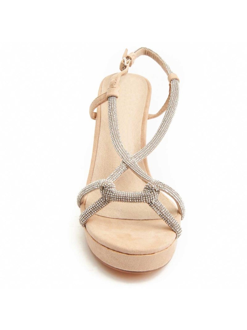 Sandalo Con Tacco Materiale Sintetico Montevita Beige - Kiabi