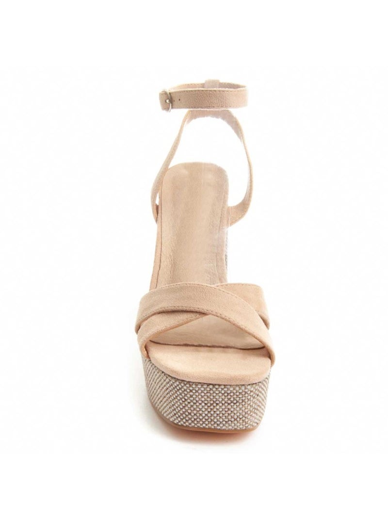 Sandalo Con Tacco Materiale Sintetico Montevita Beige - Kiabi