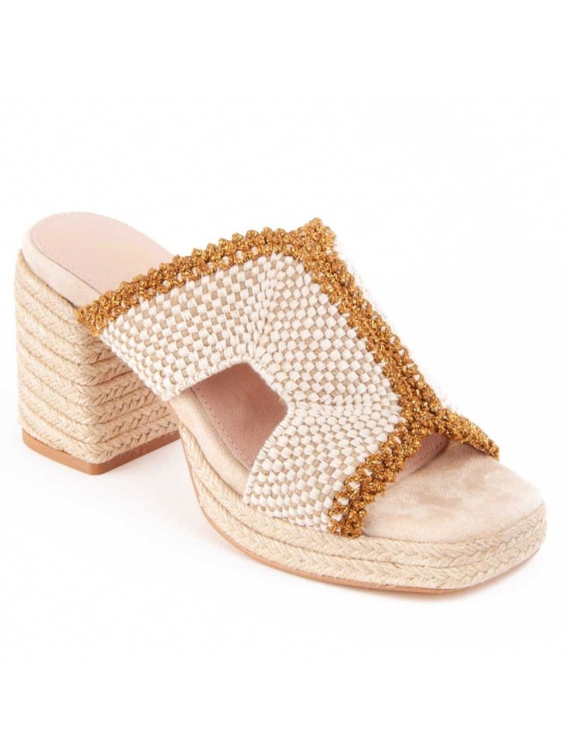 Sandalo Con Tacco Materiale Sintetico Montevita Beige - Kiabi