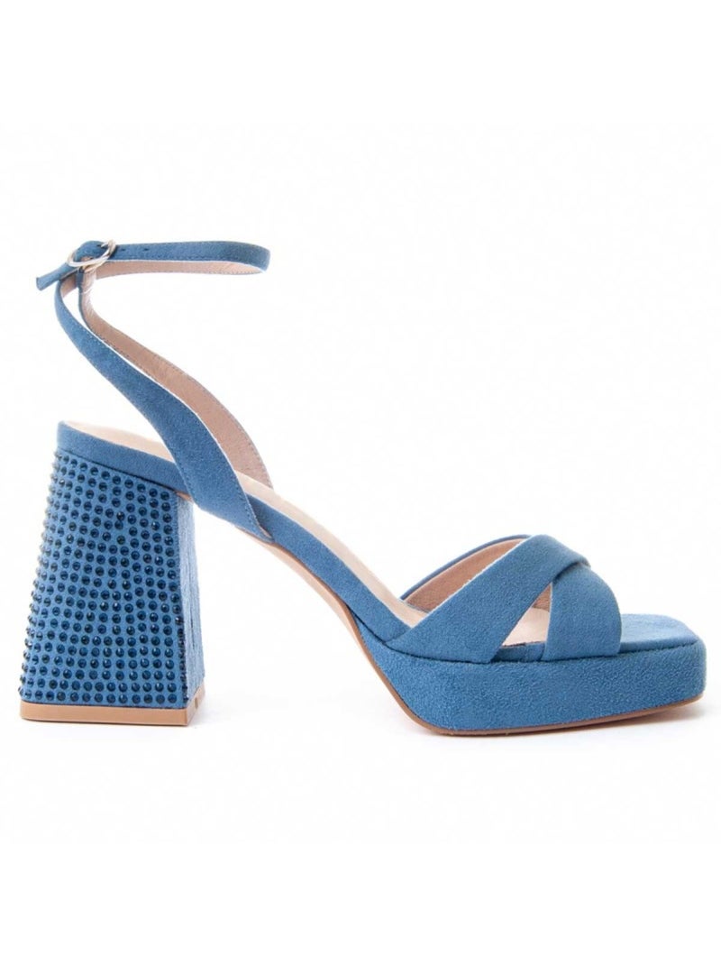Sandalo Con Tacco Materiale Sintetico Montevita Blu - Kiabi
