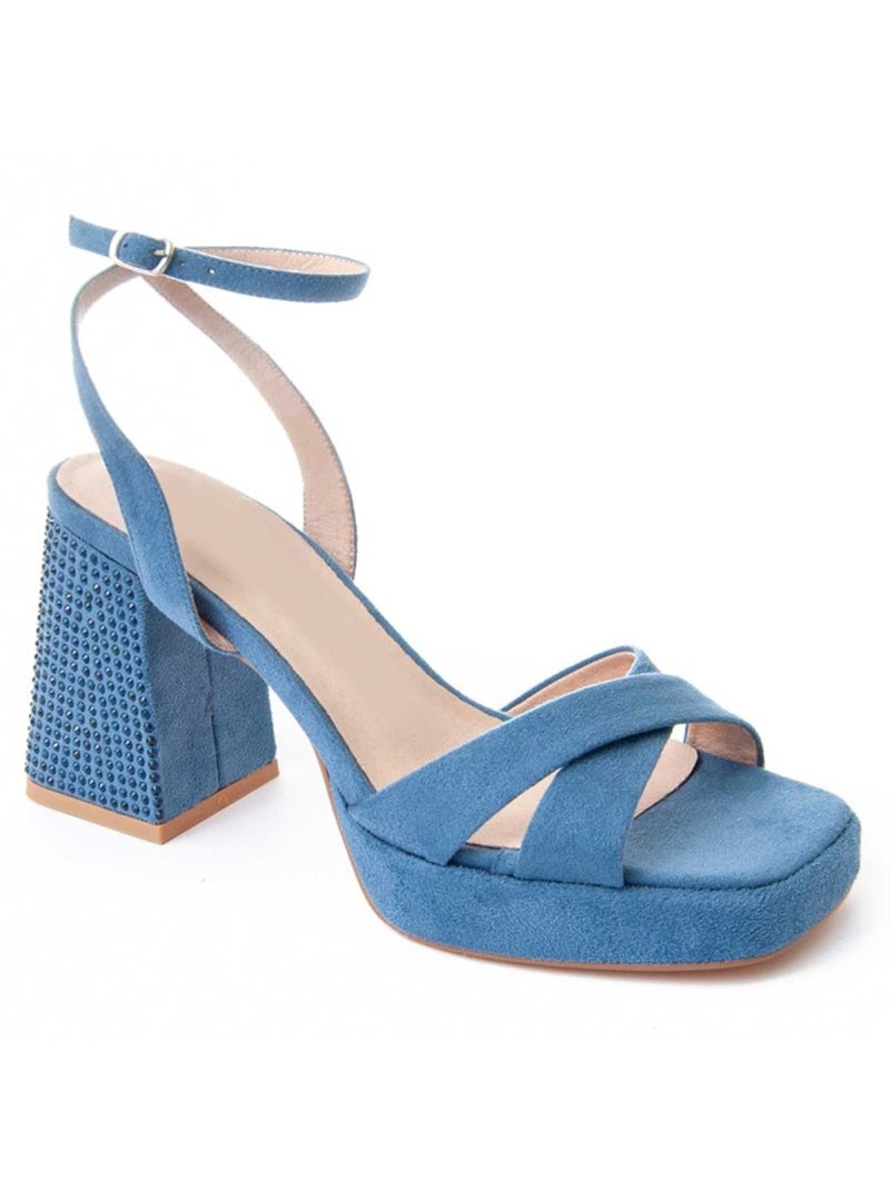 Sandalo Con Tacco Materiale Sintetico Montevita Blu - Kiabi