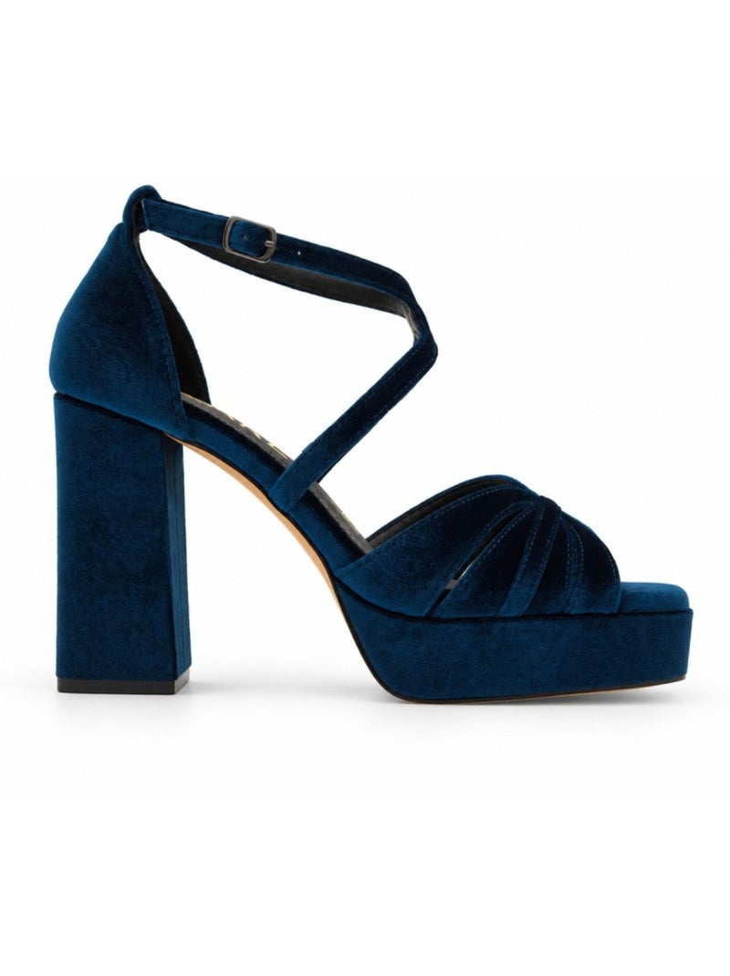 Sandalo con tacco materiale sintetico montevita Blu - Kiabi