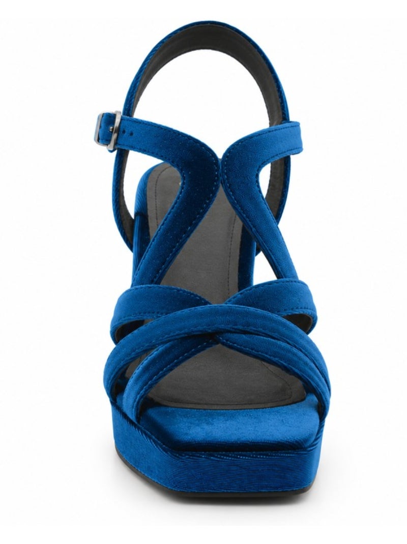 Sandalo con tacco materiale sintetico montevita Blu - Kiabi