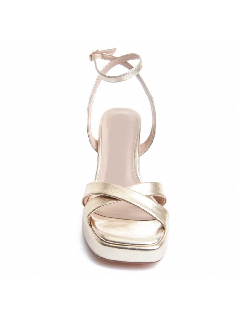 Sandalo Con Tacco Materiale Sintetico Montevita Dorato/Oro - Kiabi