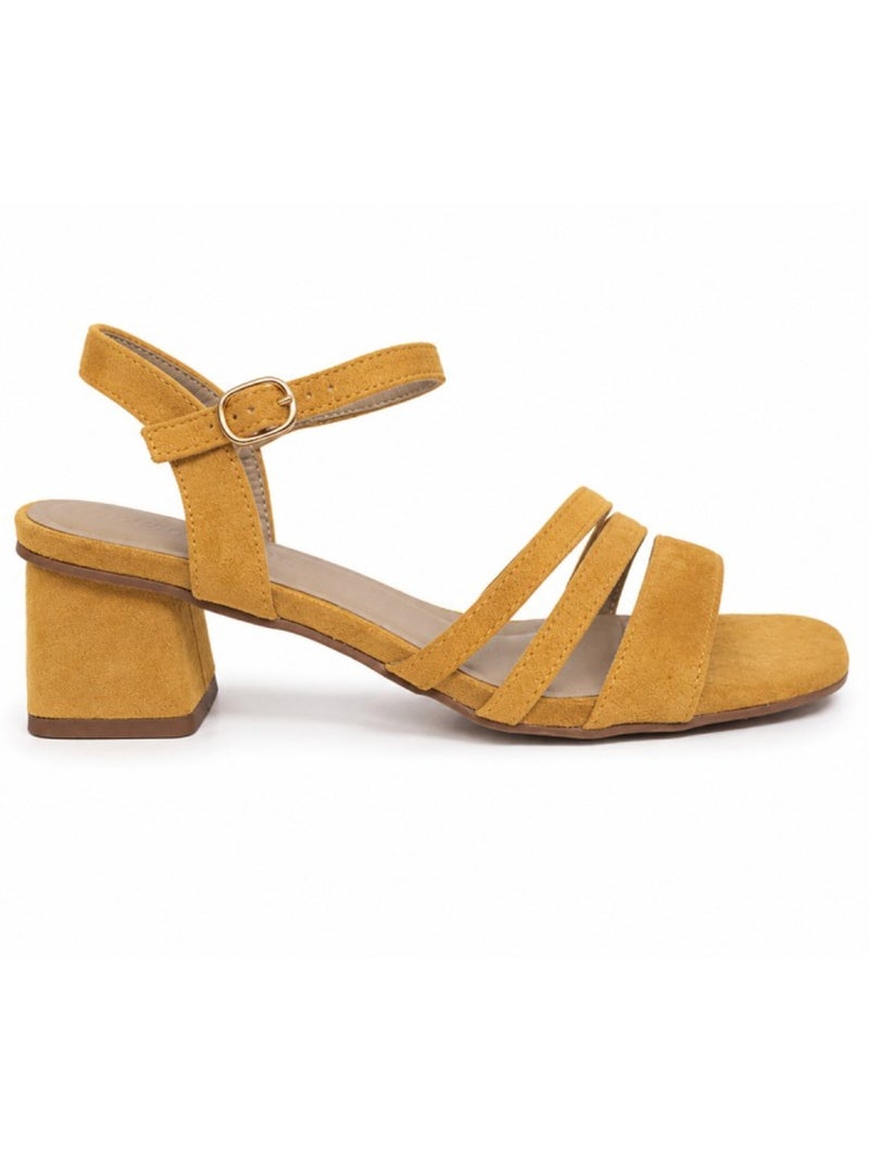 Sandalo con tacco materiale sintetico montevita Giallo - Kiabi
