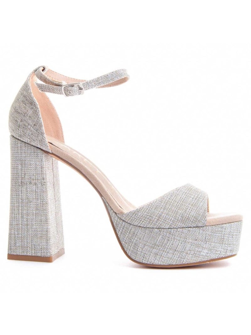 Sandalo Con Tacco Materiale Sintetico Montevita Grigio - Kiabi