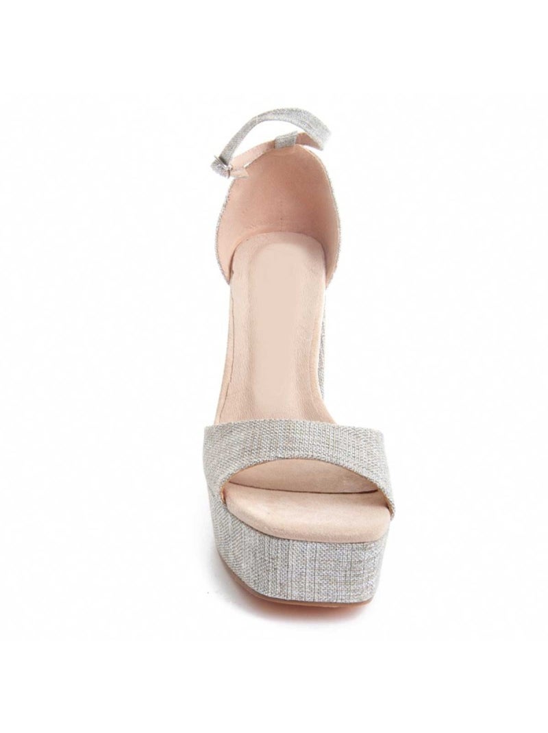 Sandalo Con Tacco Materiale Sintetico Montevita Grigio - Kiabi