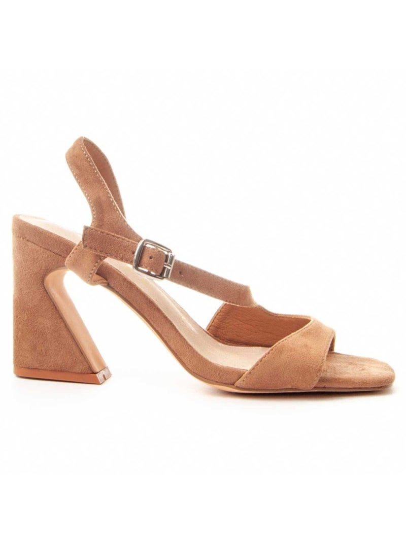Sandalo Con Tacco Materiale Sintetico Montevita Marrone - Kiabi