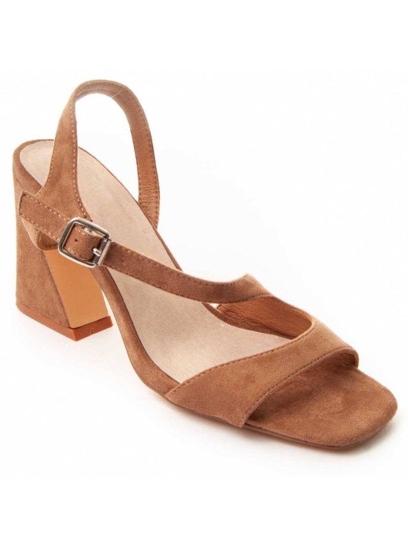 Sandalo Con Tacco Materiale Sintetico Montevita Marrone - Kiabi