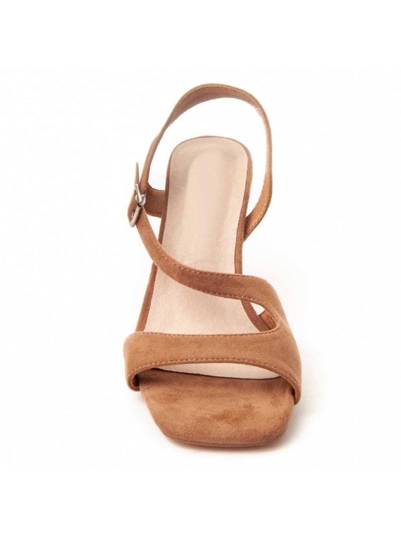 Sandalo Con Tacco Materiale Sintetico Montevita Marrone - Kiabi