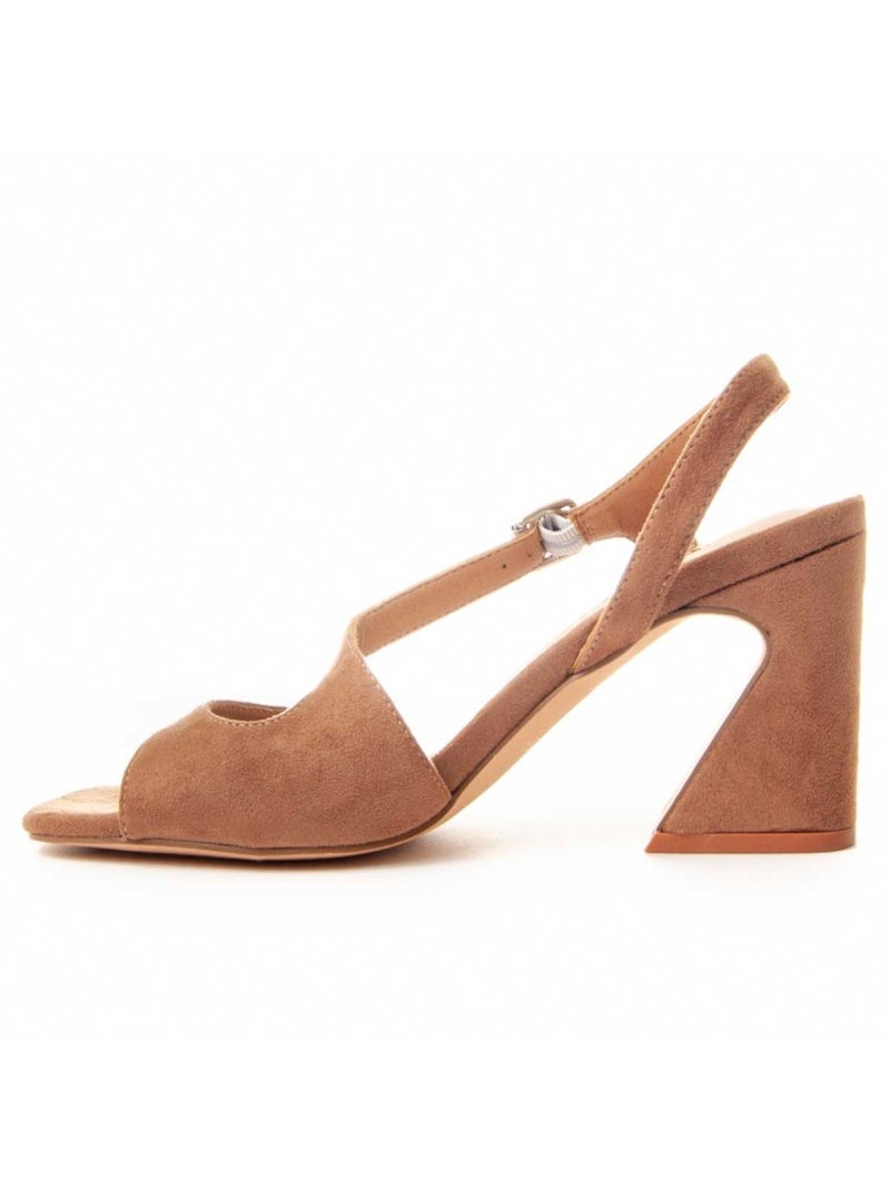 Sandalo Con Tacco Materiale Sintetico Montevita Marrone - Kiabi