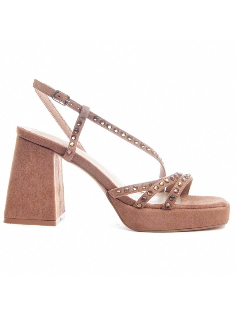 Sandalo Con Tacco Materiale Sintetico Montevita Marrone - Kiabi