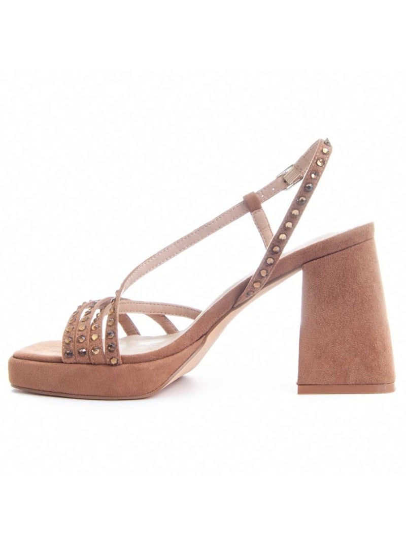 Sandalo Con Tacco Materiale Sintetico Montevita Marrone - Kiabi
