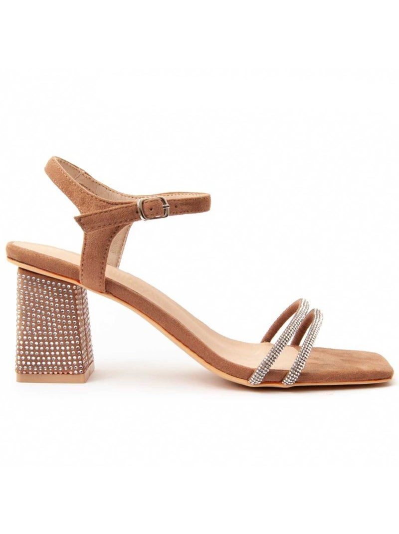 Sandalo Con Tacco Materiale Sintetico Montevita Marrone - Kiabi