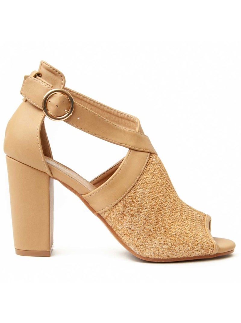 Sandalo Con Tacco Materiale Sintetico Montevita Marrone - Kiabi