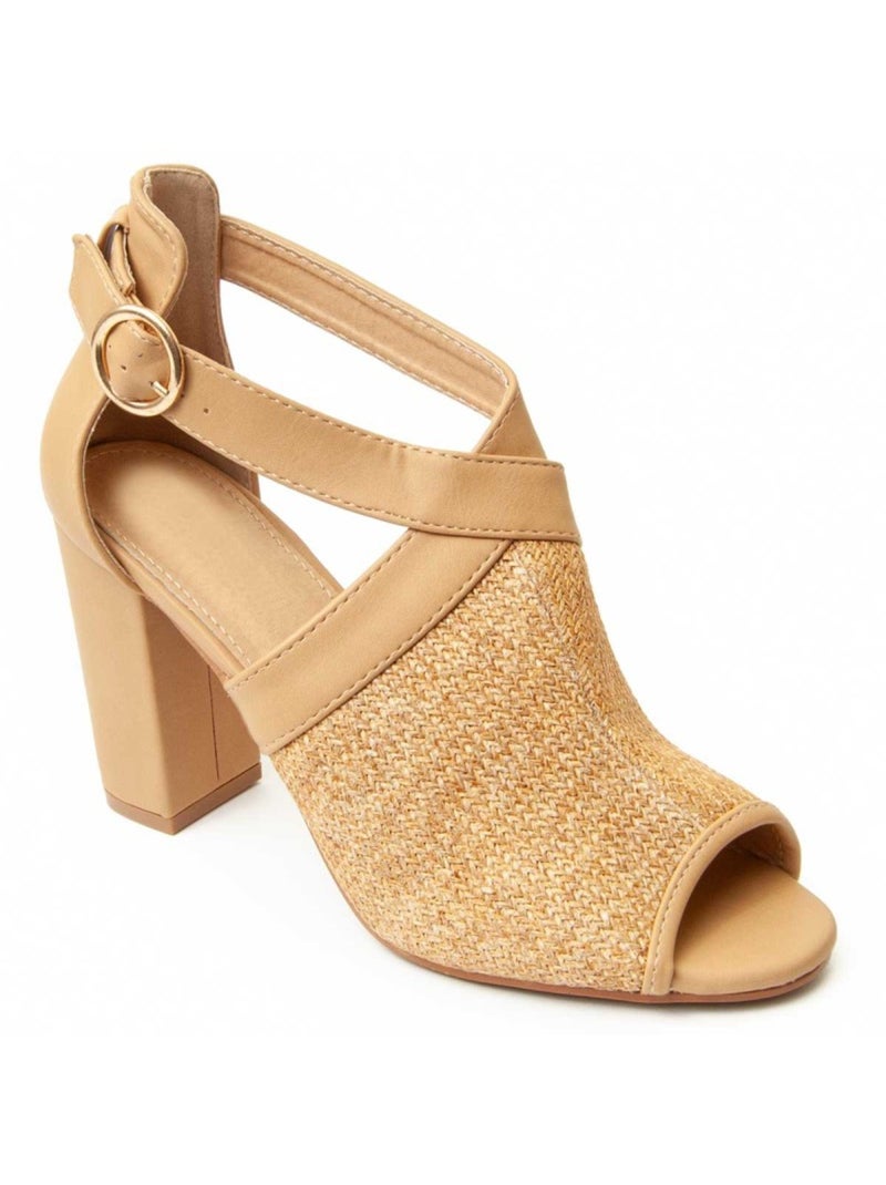 Sandalo Con Tacco Materiale Sintetico Montevita Marrone - Kiabi