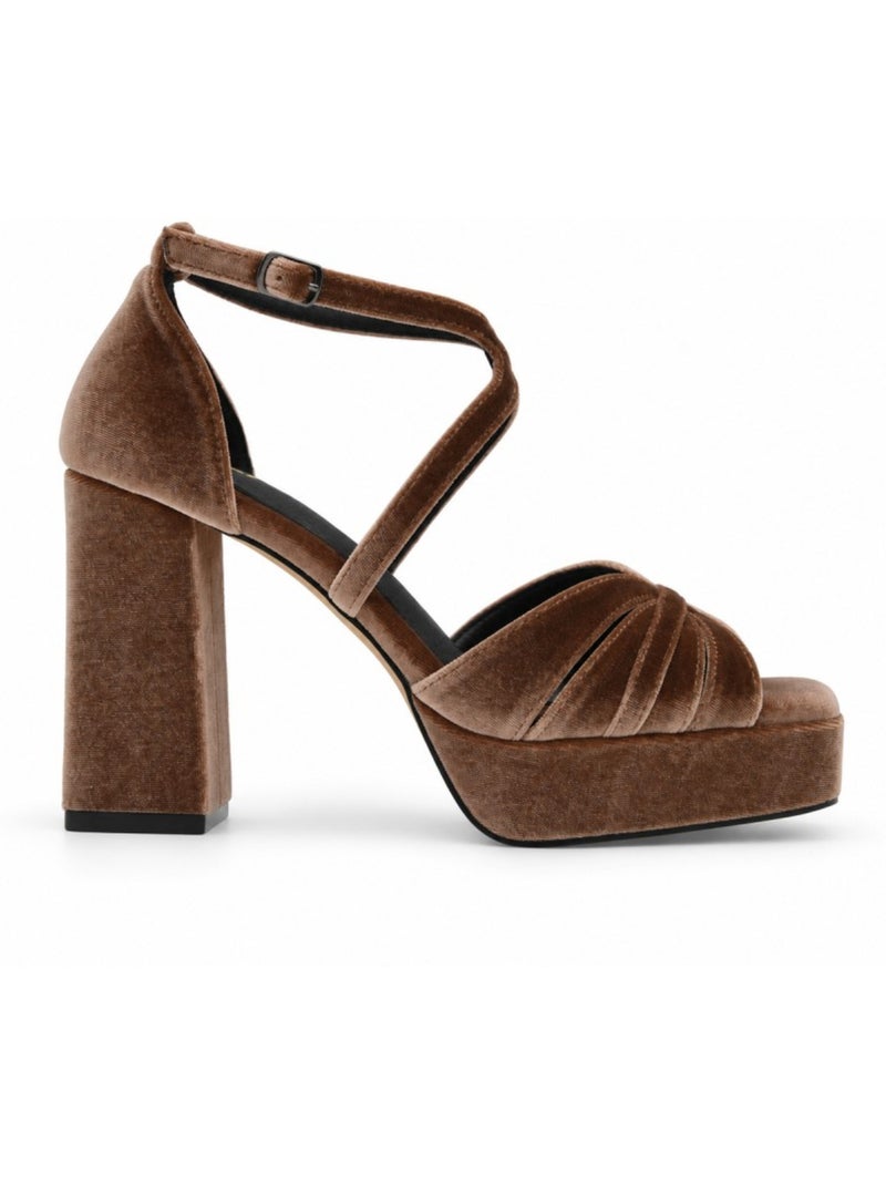 Sandalo con tacco materiale sintetico montevita Marrone - Kiabi