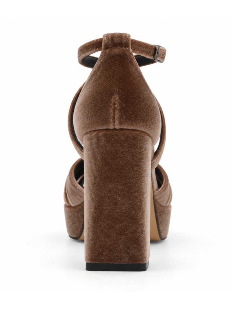 Sandalo con tacco materiale sintetico montevita Marrone - Kiabi