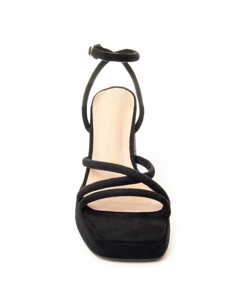 Sandalo Con Tacco Materiale Sintetico Montevita Nero - Kiabi
