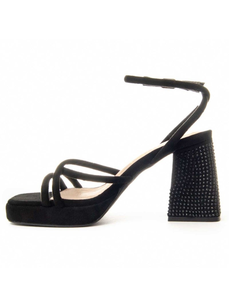 Sandalo Con Tacco Materiale Sintetico Montevita Nero - Kiabi