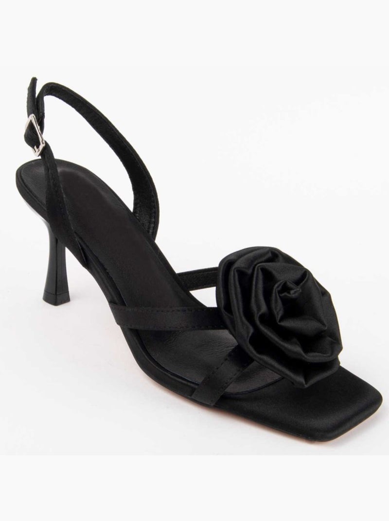 Sandalo Con Tacco Materiale Sintetico Montevita Nero - Kiabi