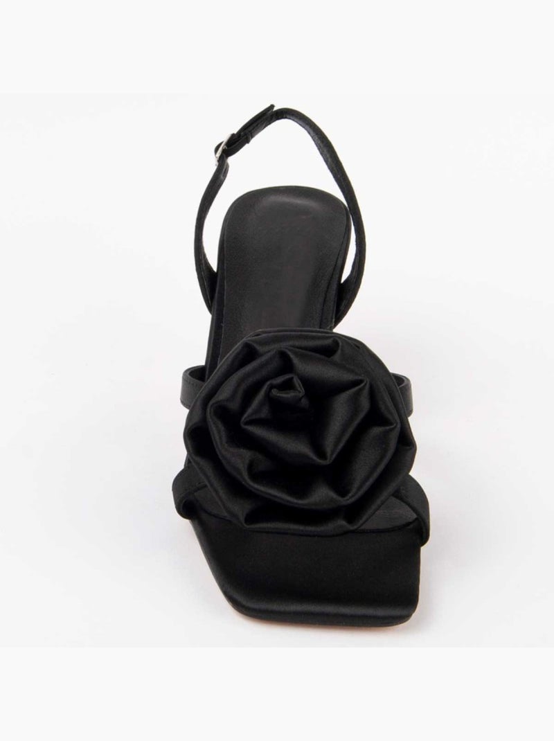 Sandalo Con Tacco Materiale Sintetico Montevita Nero - Kiabi