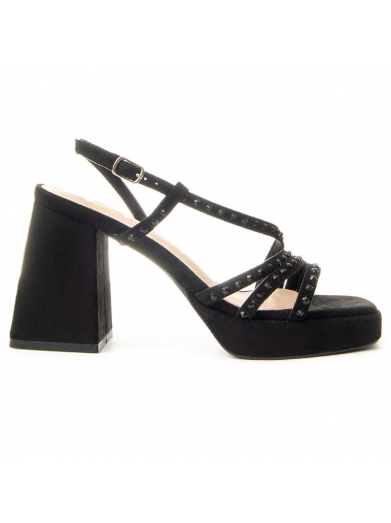 Sandalo Con Tacco Materiale Sintetico Montevita Nero - Kiabi