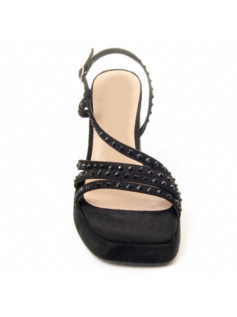 Sandalo Con Tacco Materiale Sintetico Montevita Nero - Kiabi