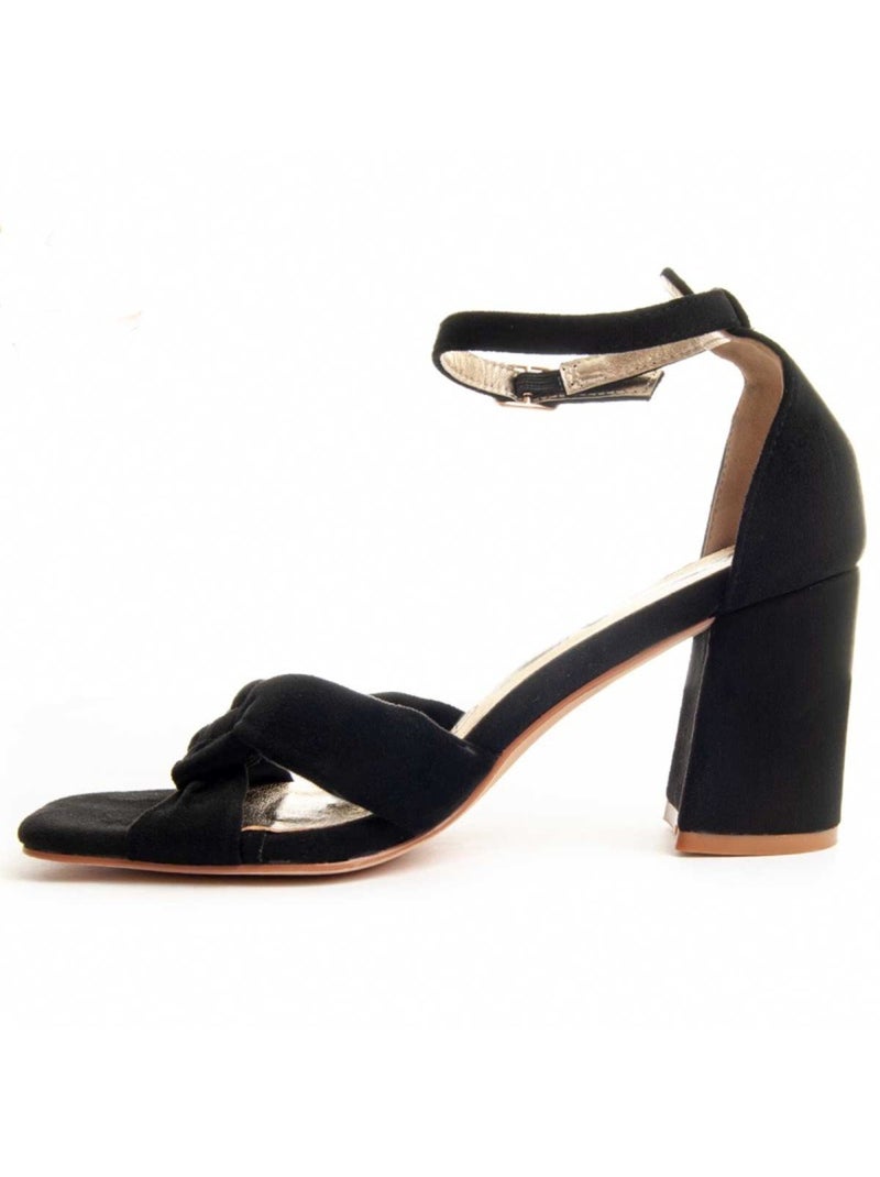 Sandalo Con Tacco Materiale Sintetico Montevita Nero - Kiabi
