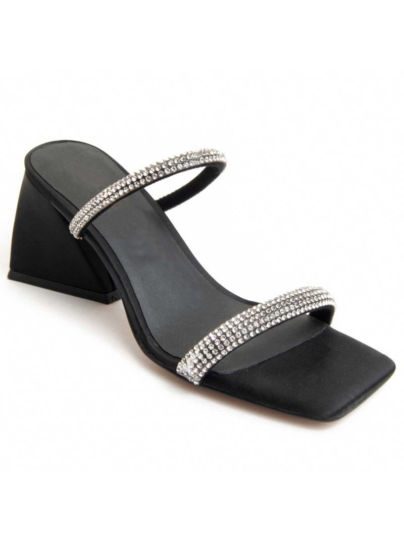 Sandalo Con Tacco Materiale Sintetico Montevita Nero - Kiabi