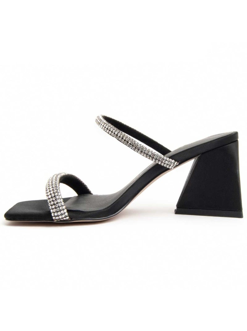 Sandalo Con Tacco Materiale Sintetico Montevita Nero - Kiabi
