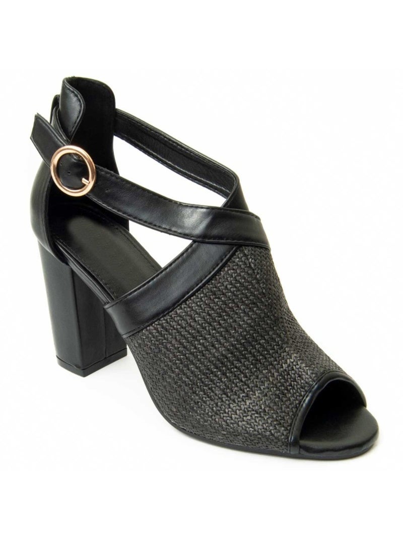Sandalo Con Tacco Materiale Sintetico Montevita Nero - Kiabi