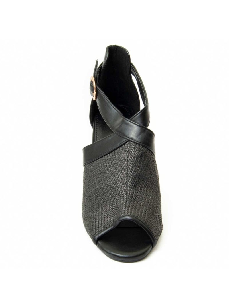 Sandalo Con Tacco Materiale Sintetico Montevita Nero - Kiabi