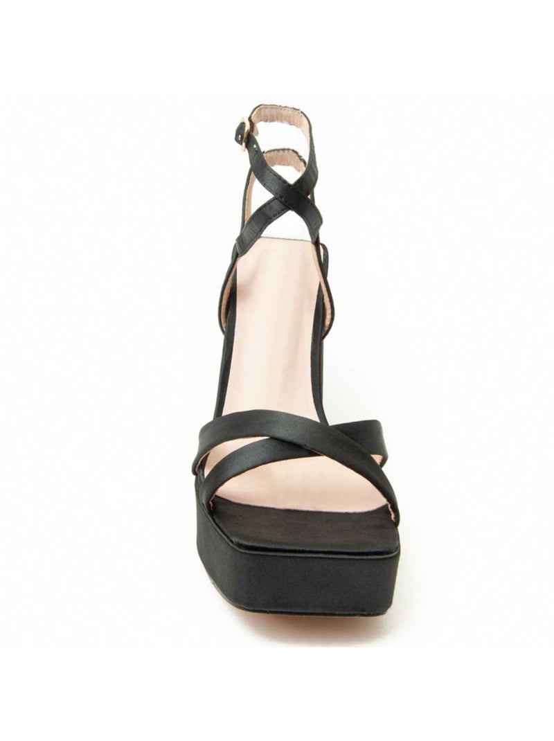 Sandalo Con Tacco Materiale Sintetico Montevita Nero - Kiabi