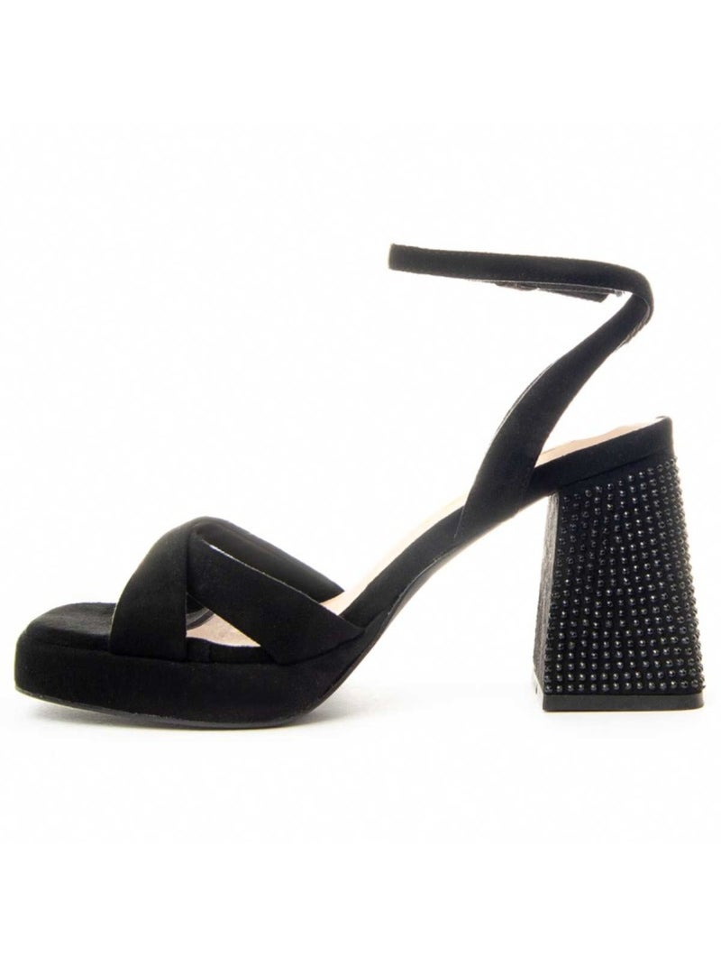 Sandalo Con Tacco Materiale Sintetico Montevita Nero - Kiabi