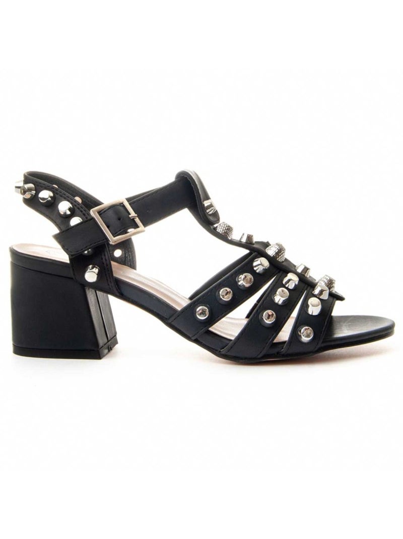 Sandalo Con Tacco Materiale Sintetico Montevita Nero - Kiabi