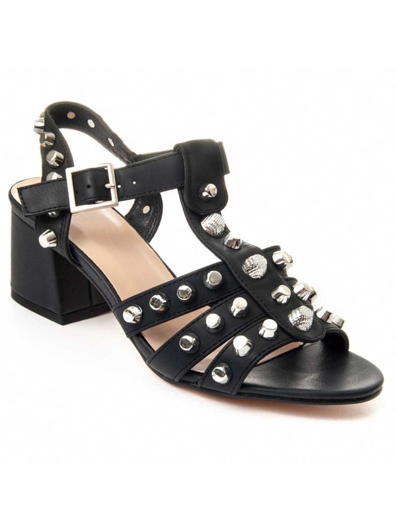 Sandalo Con Tacco Materiale Sintetico Montevita Nero - Kiabi