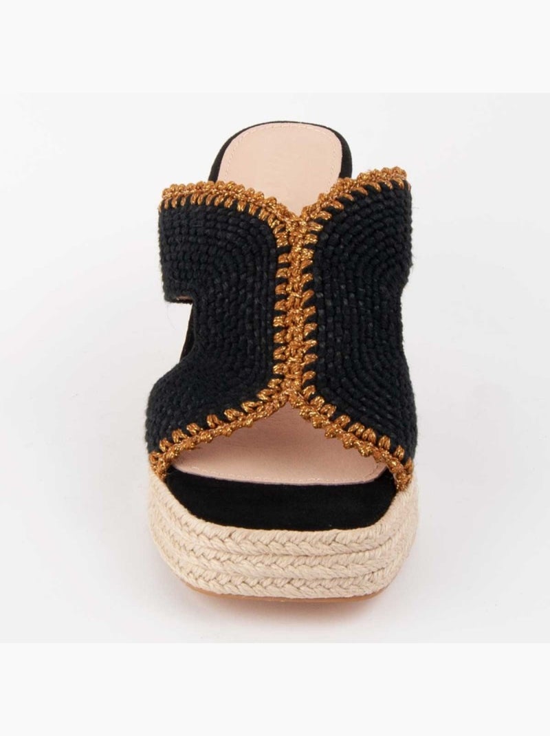 Sandalo Con Tacco Materiale Sintetico Montevita Nero - Kiabi