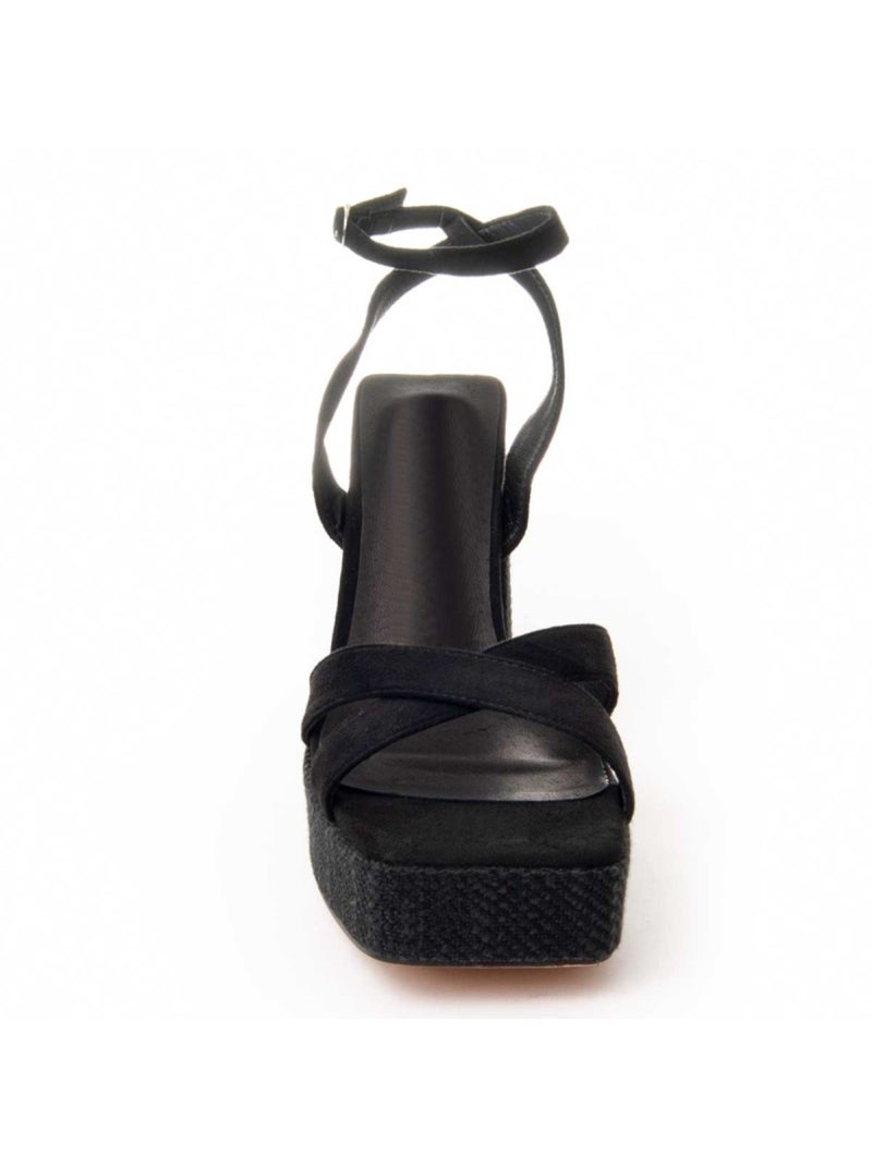 Sandalo Con Tacco Materiale Sintetico Montevita Nero - Kiabi