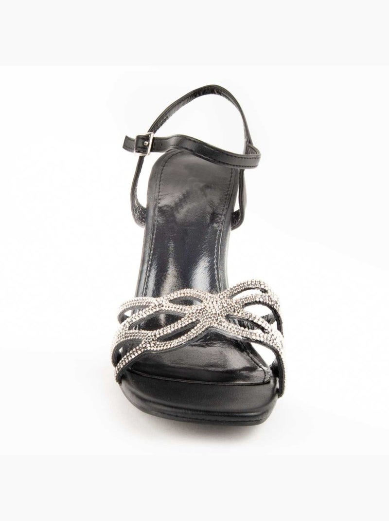 Sandalo Con Tacco Materiale Sintetico Montevita Nero - Kiabi
