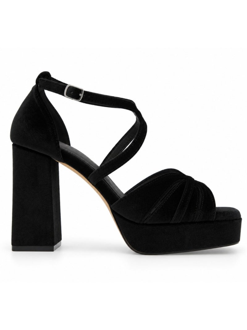 Sandalo con tacco materiale sintetico montevita Nero - Kiabi