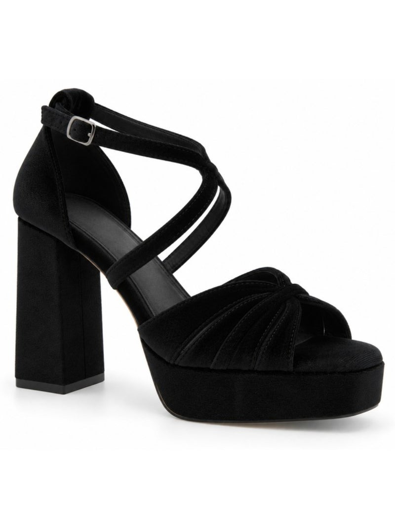 Sandalo con tacco materiale sintetico montevita Nero - Kiabi