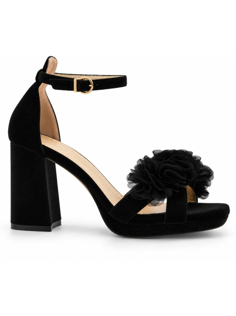 Sandalo con tacco materiale sintetico montevita Nero - Kiabi