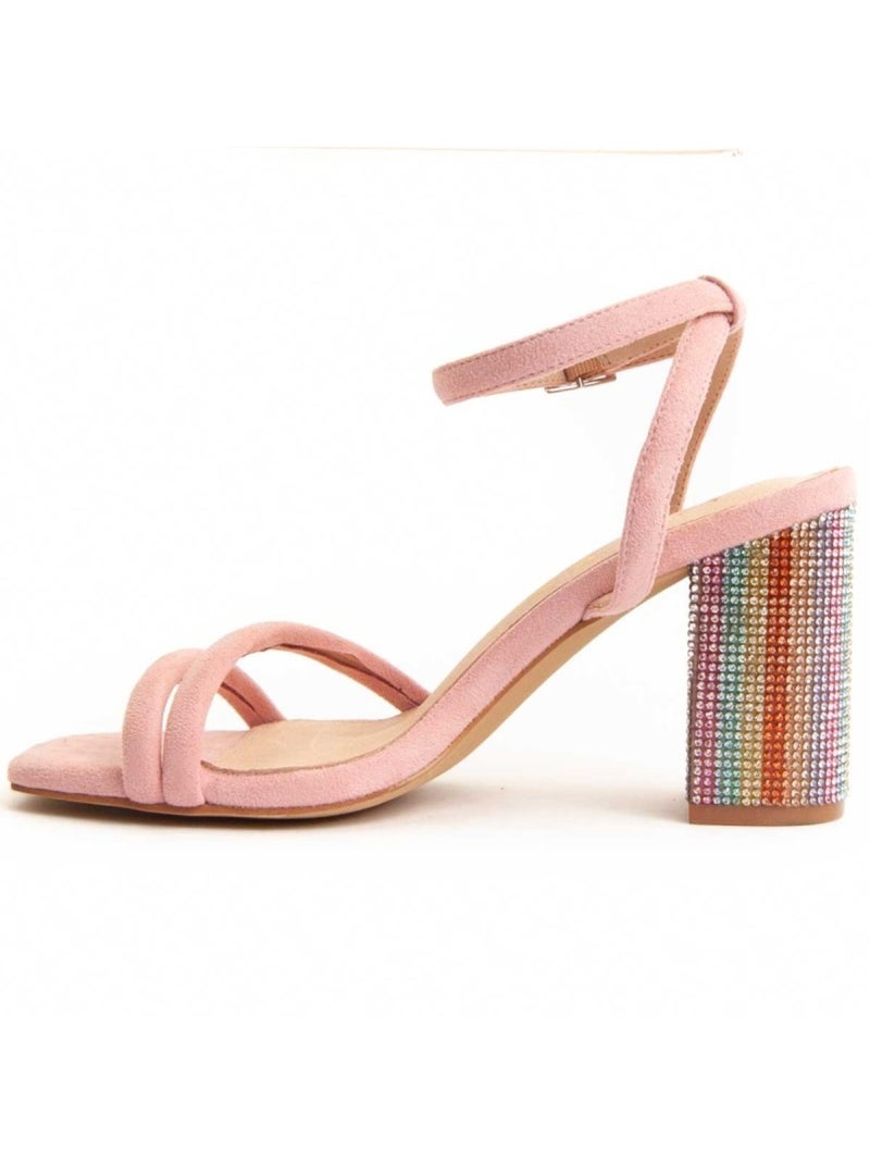 Sandalo Con Tacco Materiale Sintetico Montevita Rosa - Kiabi