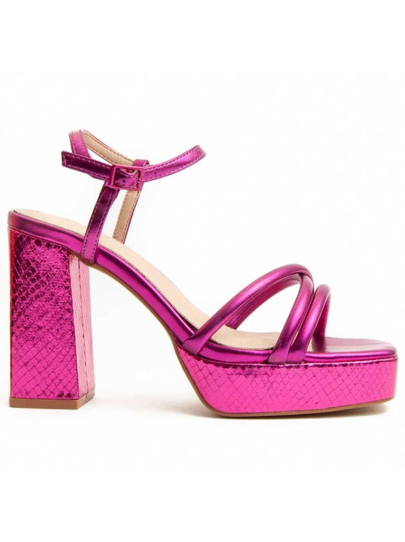 Sandalo Con Tacco Materiale Sintetico Montevita Rosa - Kiabi